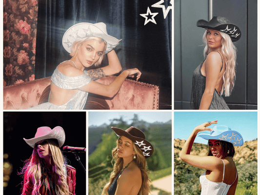 Five felt cowboy hats