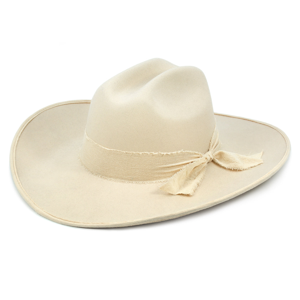 Keilin Cowgirl Hat Brushed Cowboy Hat for Women and Men Customizable Felt Western Hat with Shapeable Wide Brim, Cream White