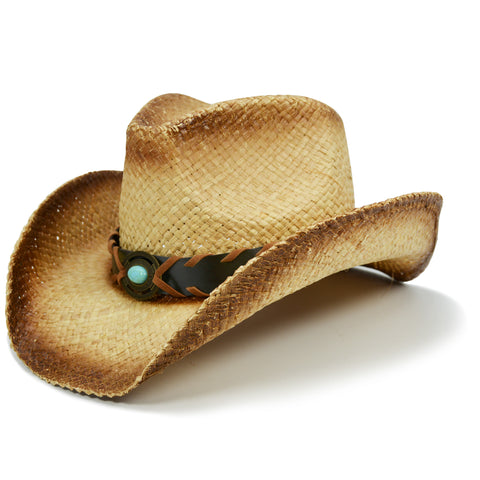 Keilin Western Hat Band for Cowboy Hats Fedora Hats Panama Hats Adjustable HatBands for Men and Women, Leather Turquoise