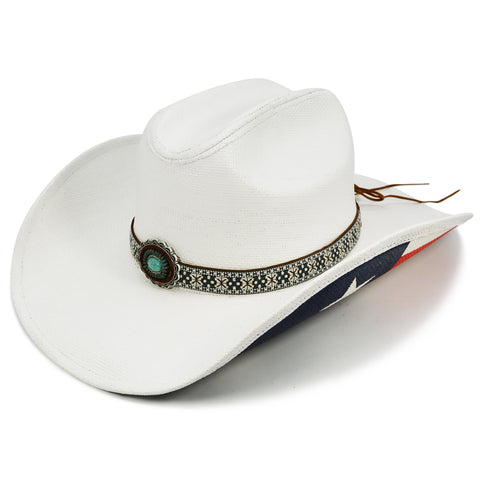 Keilin Western Hat Band for Cowboy Hats Fedora Hats Panama Hats Adjustable HatBands for Men and Women, Turquoise Beaded