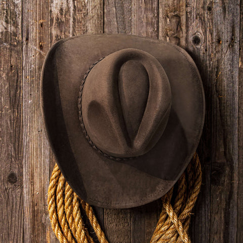 Keilin Cowboy Hats for Women and Men - Felt Teardrop Western Cowgirl Cowboy Hat for Teens and Adults Brown