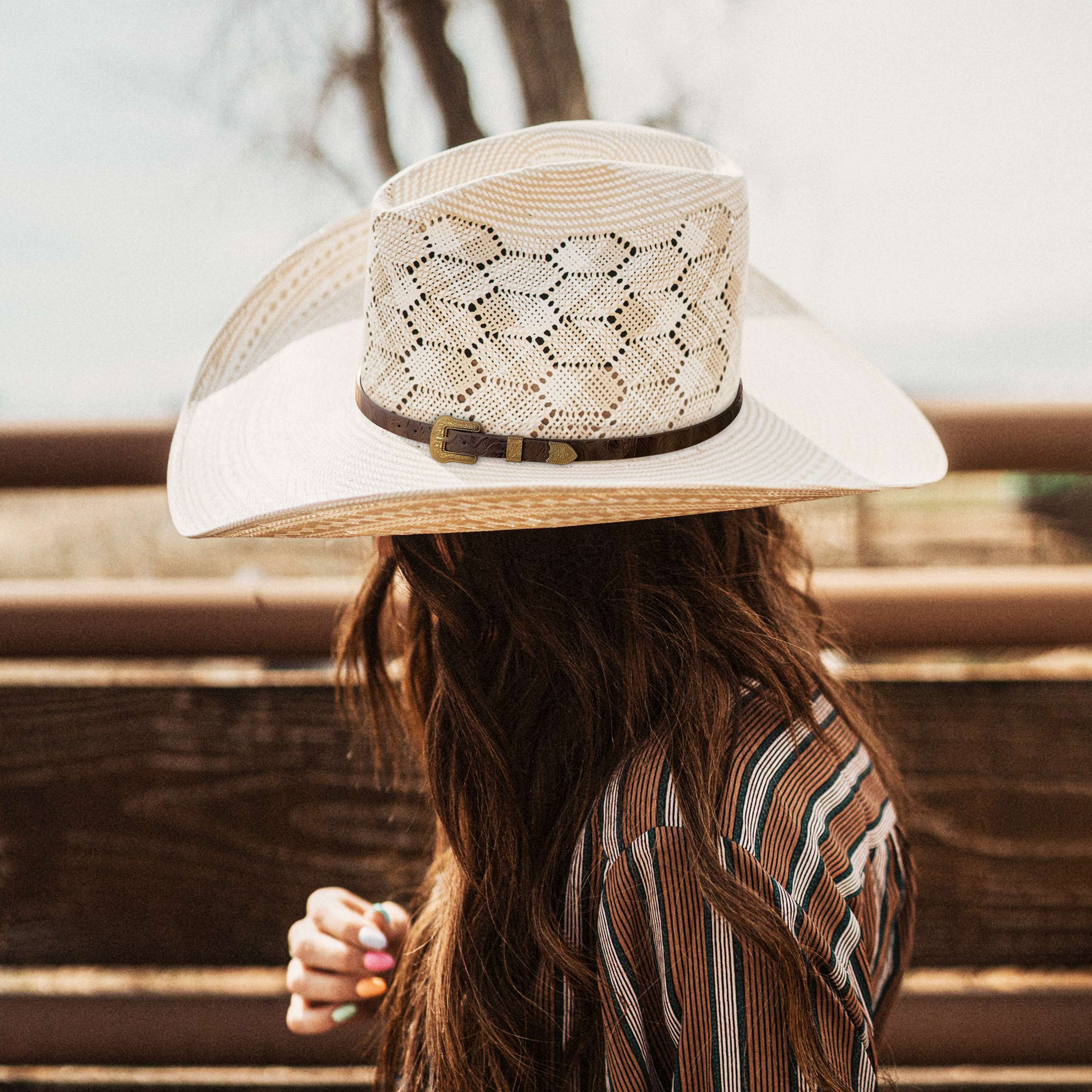 Keilin Adjustable Scalloped Western Hat Band Leather Cowboy Hat Bands